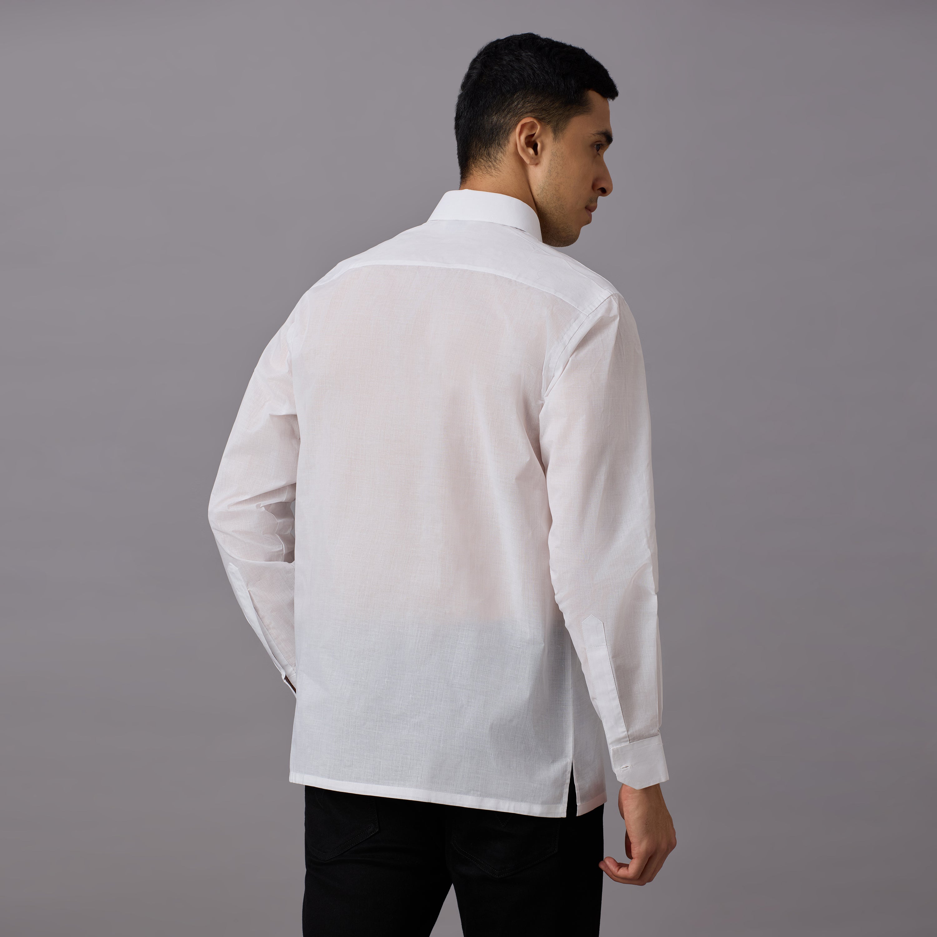 Shubhra - Classic Crisp White Pre-Starched Shirt (Full Sleeve) - Fine Weave