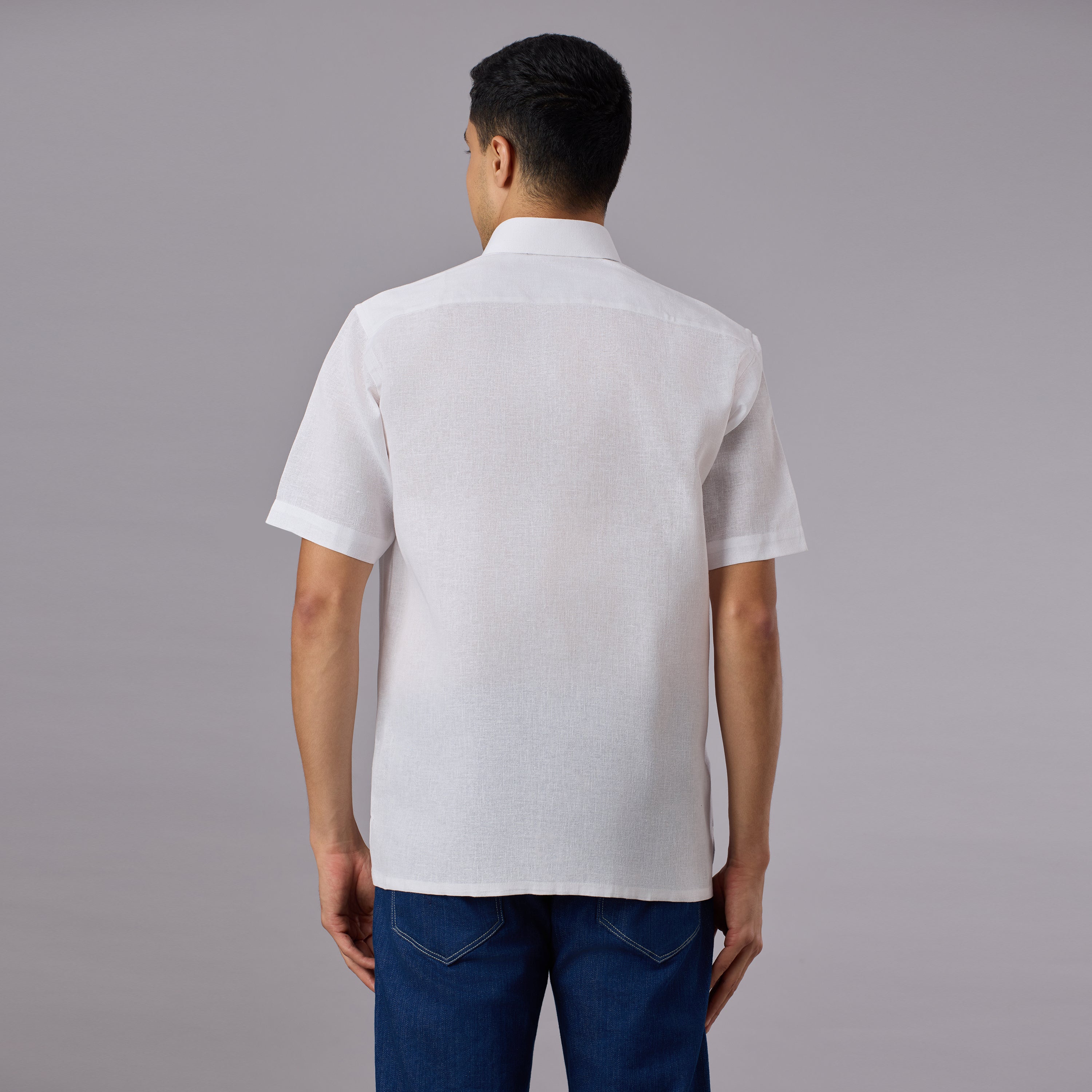 Tantubandh - Artisan Khadi Look Stiff Shirt (Half Sleeve) - Thick Handloom Texture