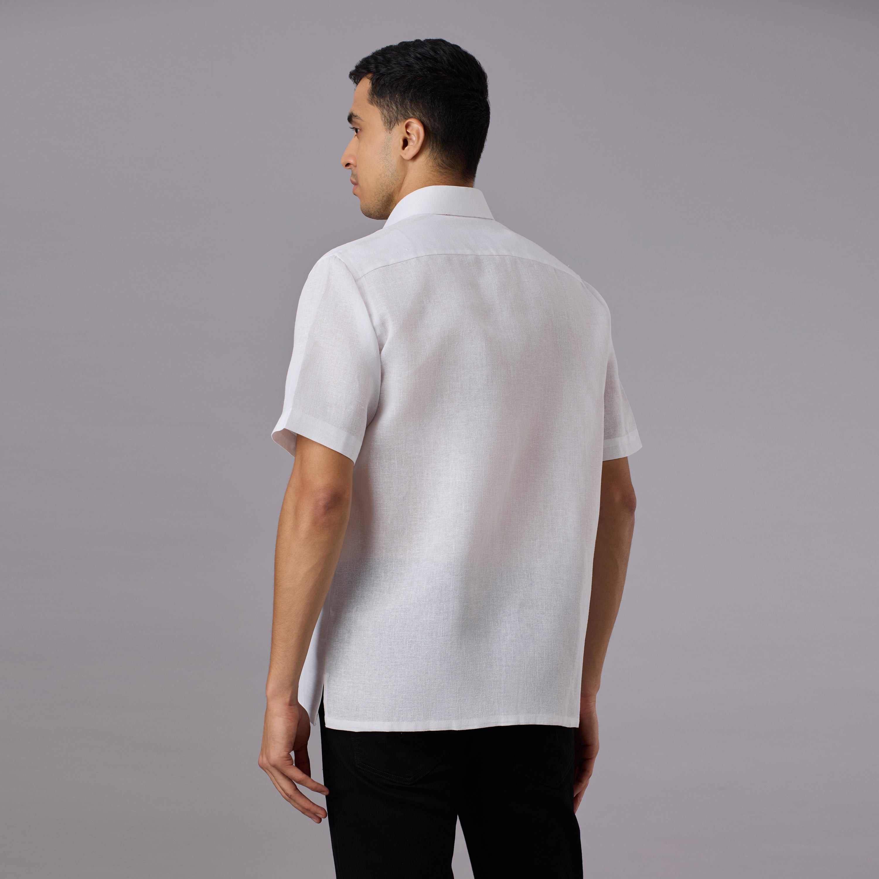 Tantubandh - Artisan Khadi Look Stiff Shirt (Half Sleeve) - Thick Handloom Texture