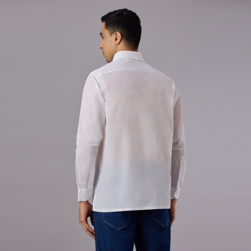 Prakhar - Premium Opaque Starch White Shirt (Half Sleeve) - Extra Crisp Weave