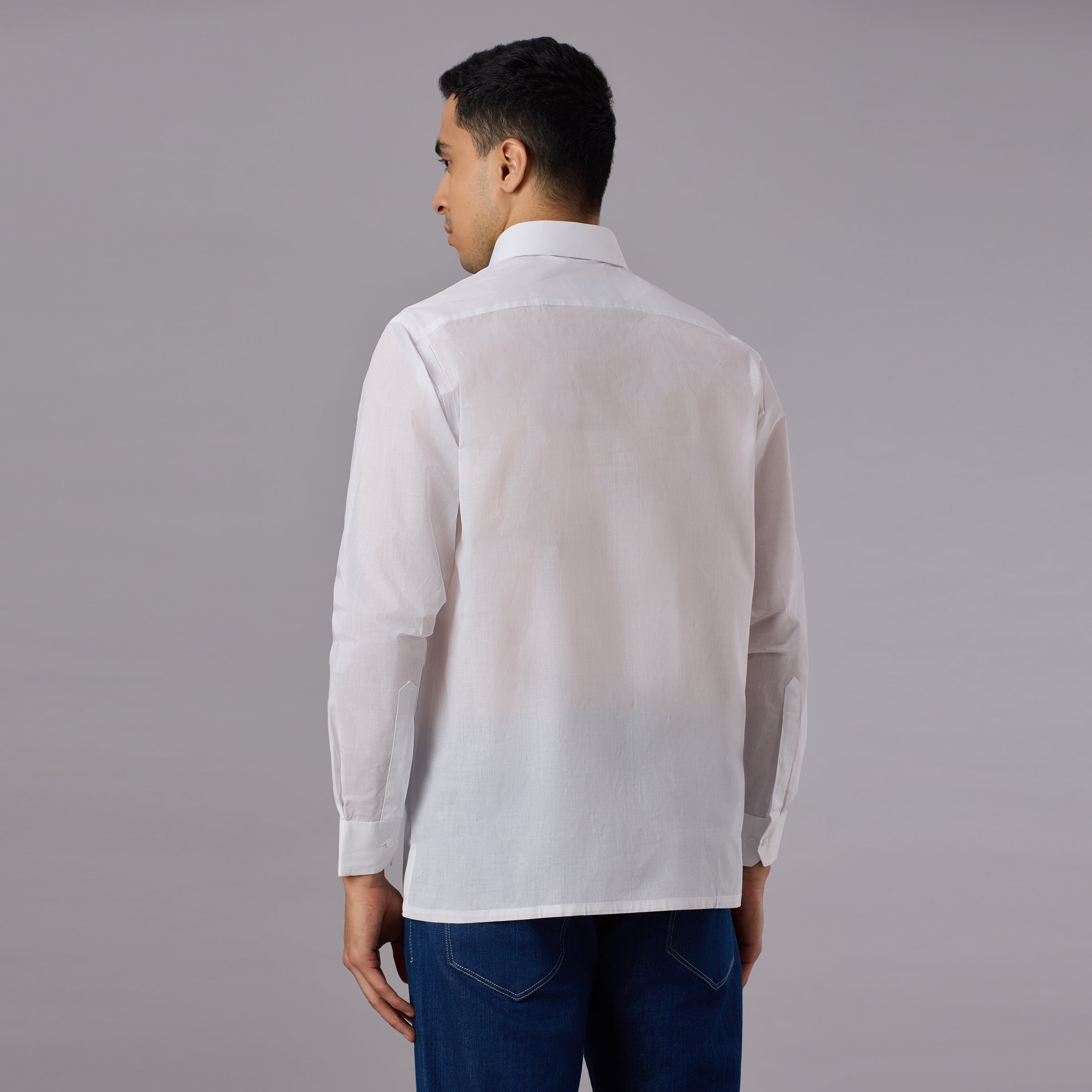 Prakhar - Premium Opaque Starch White Shirt (Full Sleeve) - Extra Crisp Weave