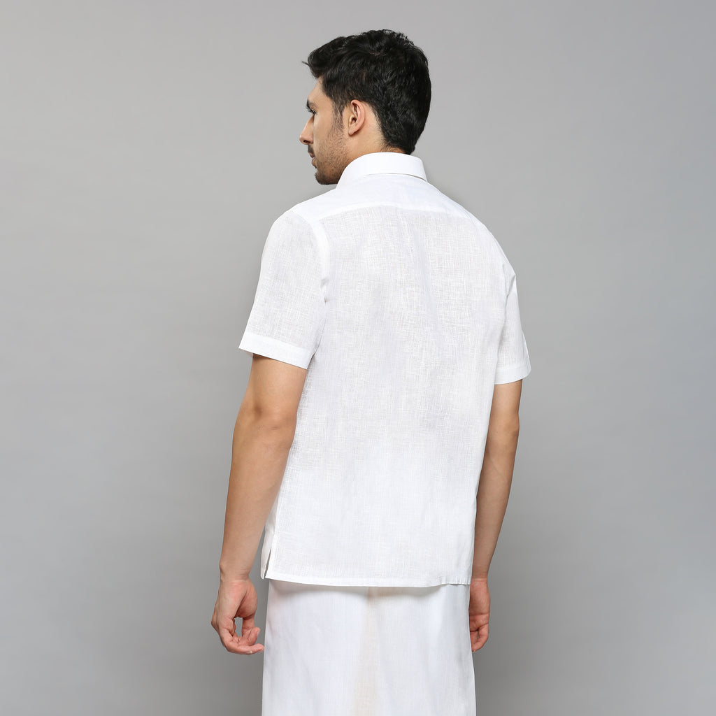 Vajra - The Linen-Look Supreme Stiff Shirt (Half Sleeve) - Extreme Structure