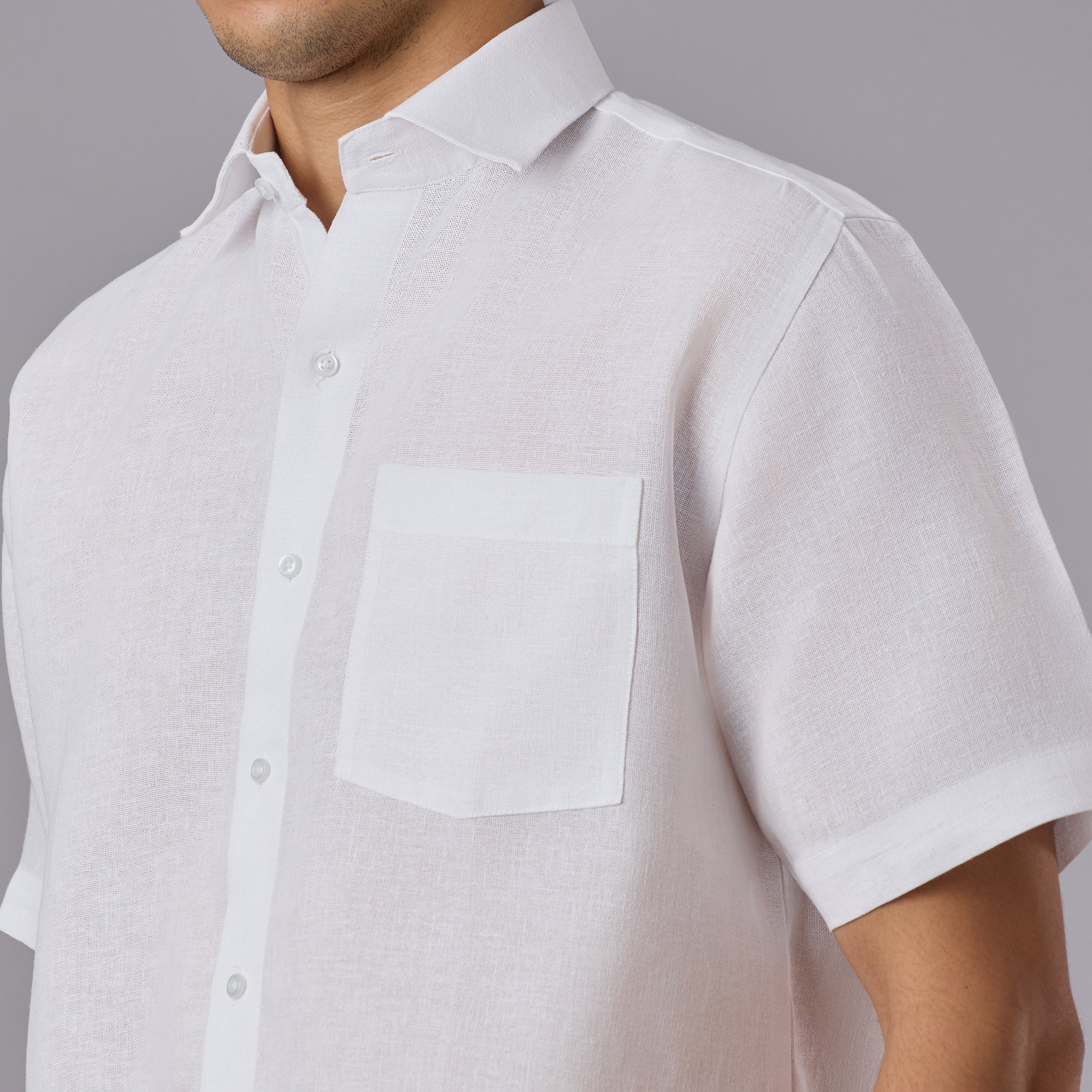 Tantubandh - Artisan Khadi Look Stiff Shirt (Half Sleeve) - Thick Handloom Texture