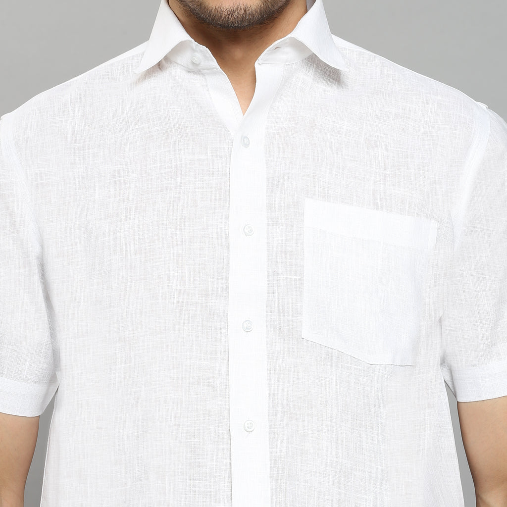 Vajra - The Linen-Look Supreme Stiff Shirt (Half Sleeve) - Extreme Structure