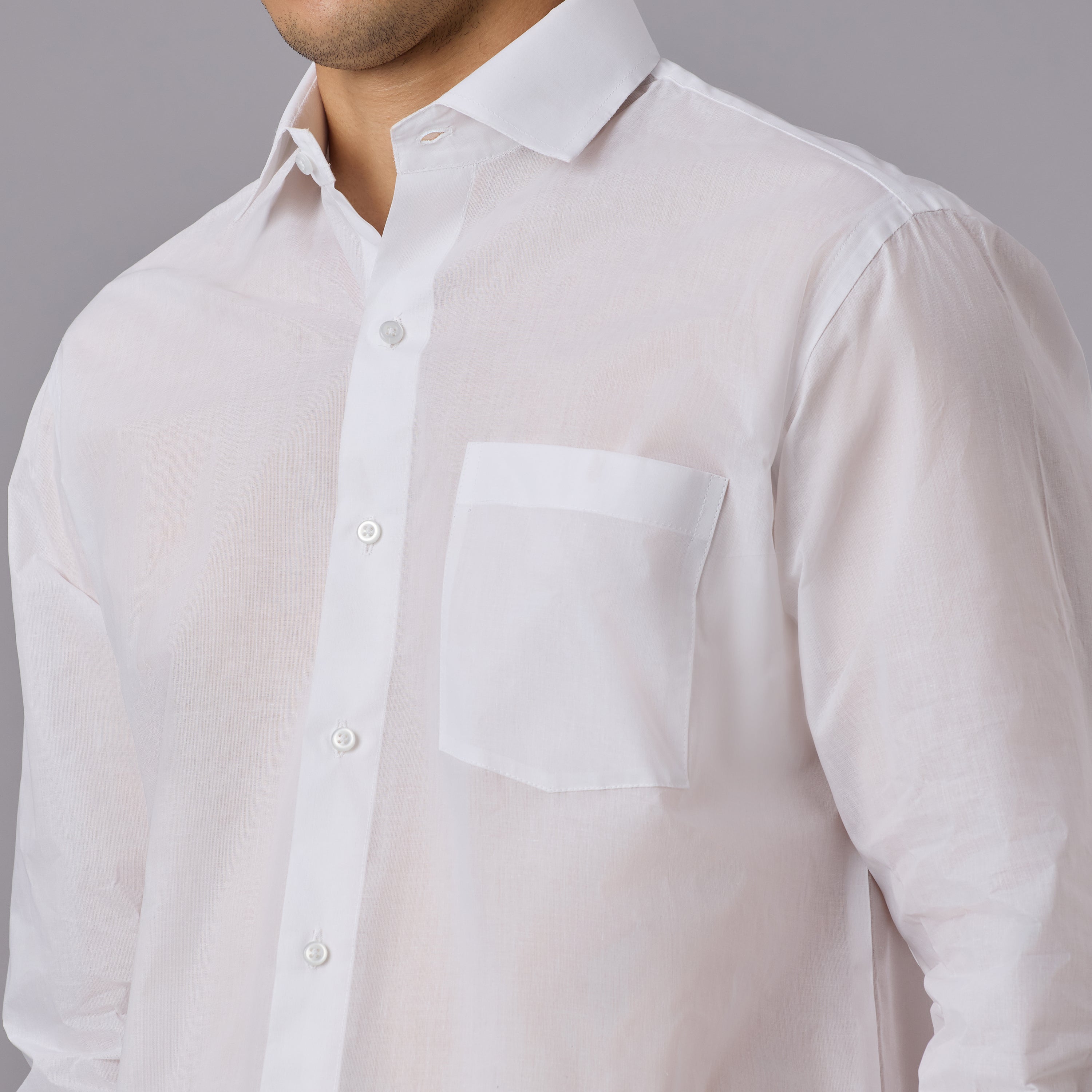 Prakhar - Premium Opaque Starch White Shirt (Half Sleeve) - Extra Crisp Weave