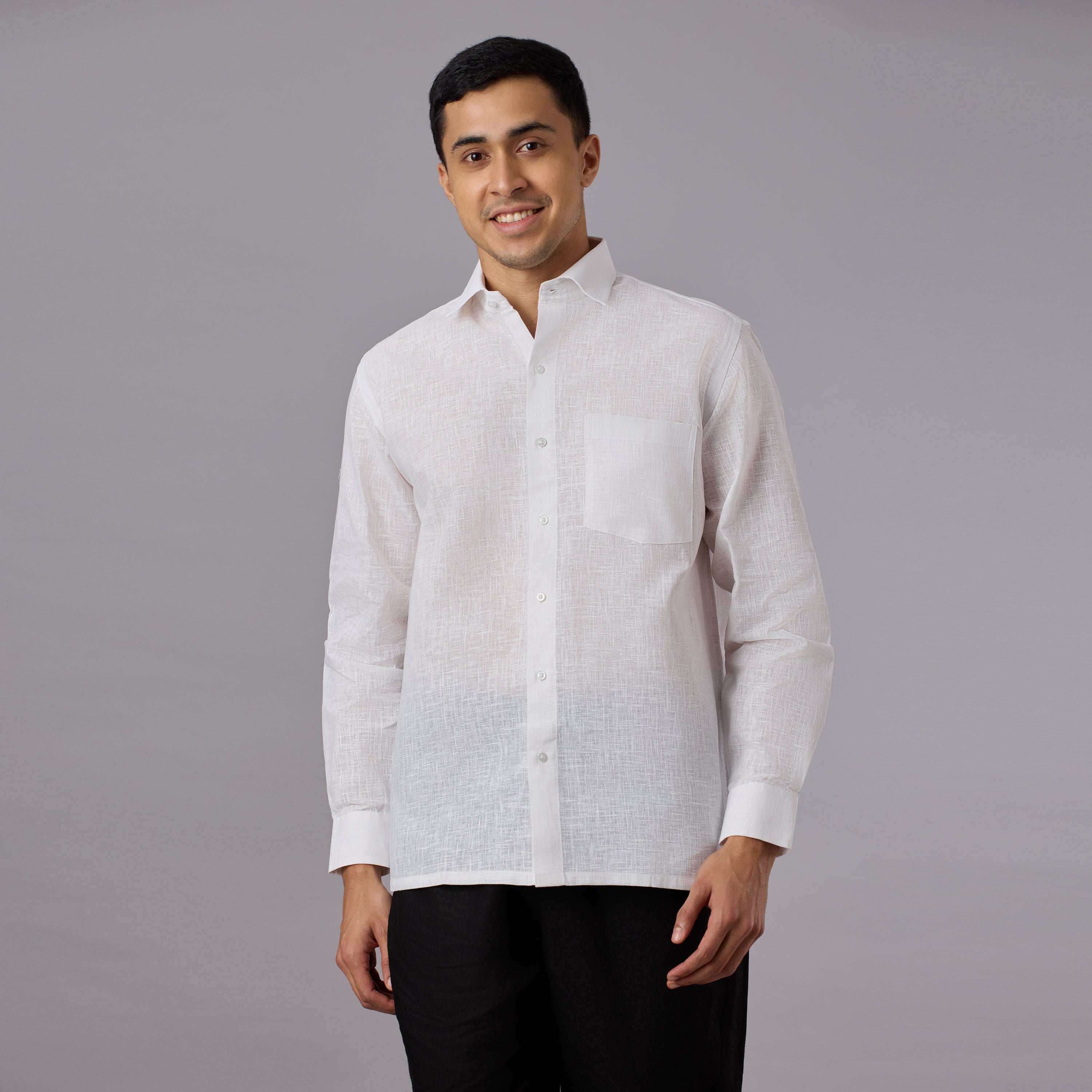 Vajra - The Linen-Look Supreme Stiff Shirt (Full Sleeve) - Extreme Structure