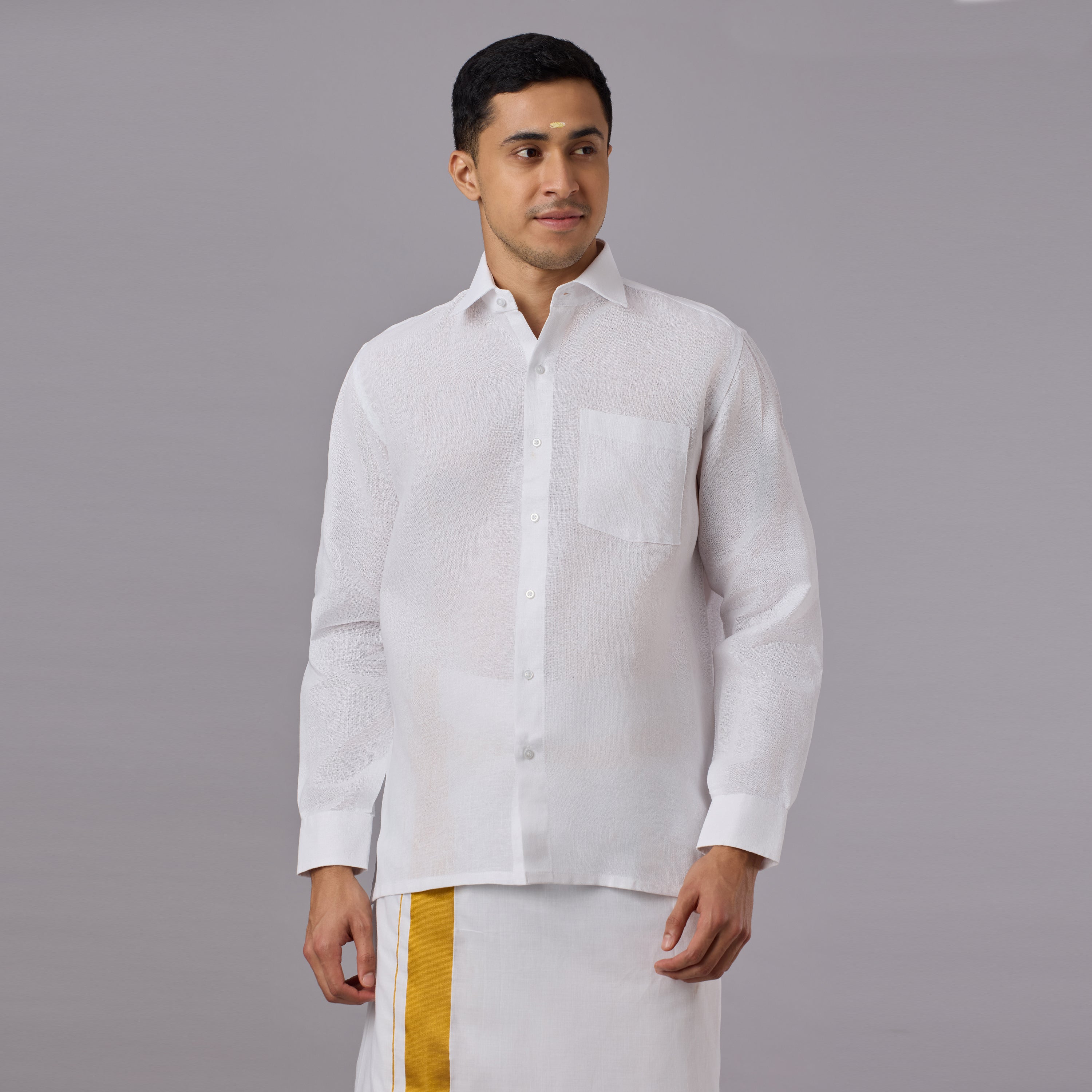 Tantubandh - Artisan Khadi Look Stiff Shirt (Full Sleeve) - Thick Handloom Texture