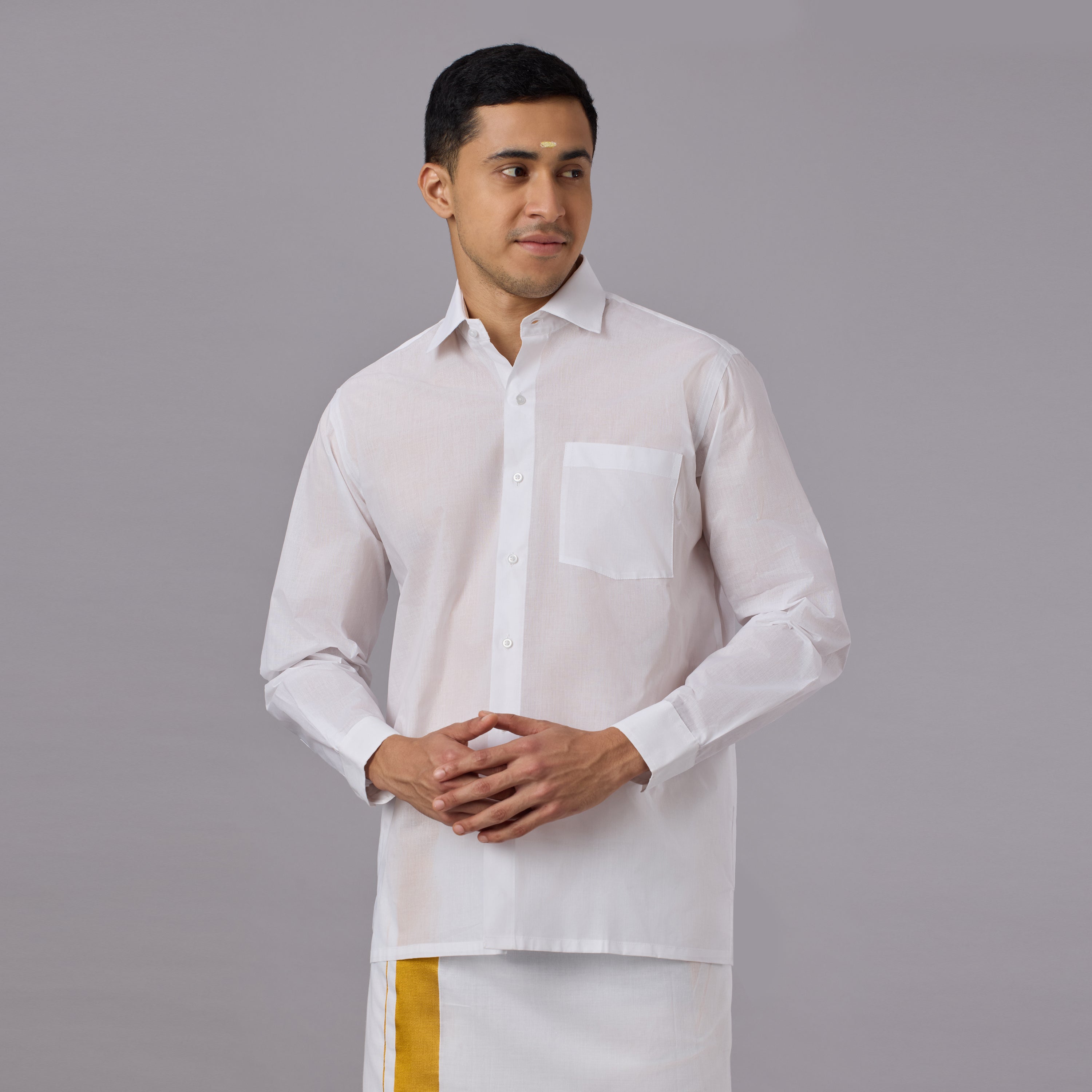 Prakhar - Premium Opaque Starch White Shirt (Half Sleeve) - Extra Crisp Weave