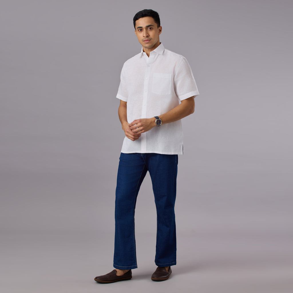 Tantubandh - Artisan Khadi Look Stiff Shirt (Half Sleeve) - Thick Handloom Texture