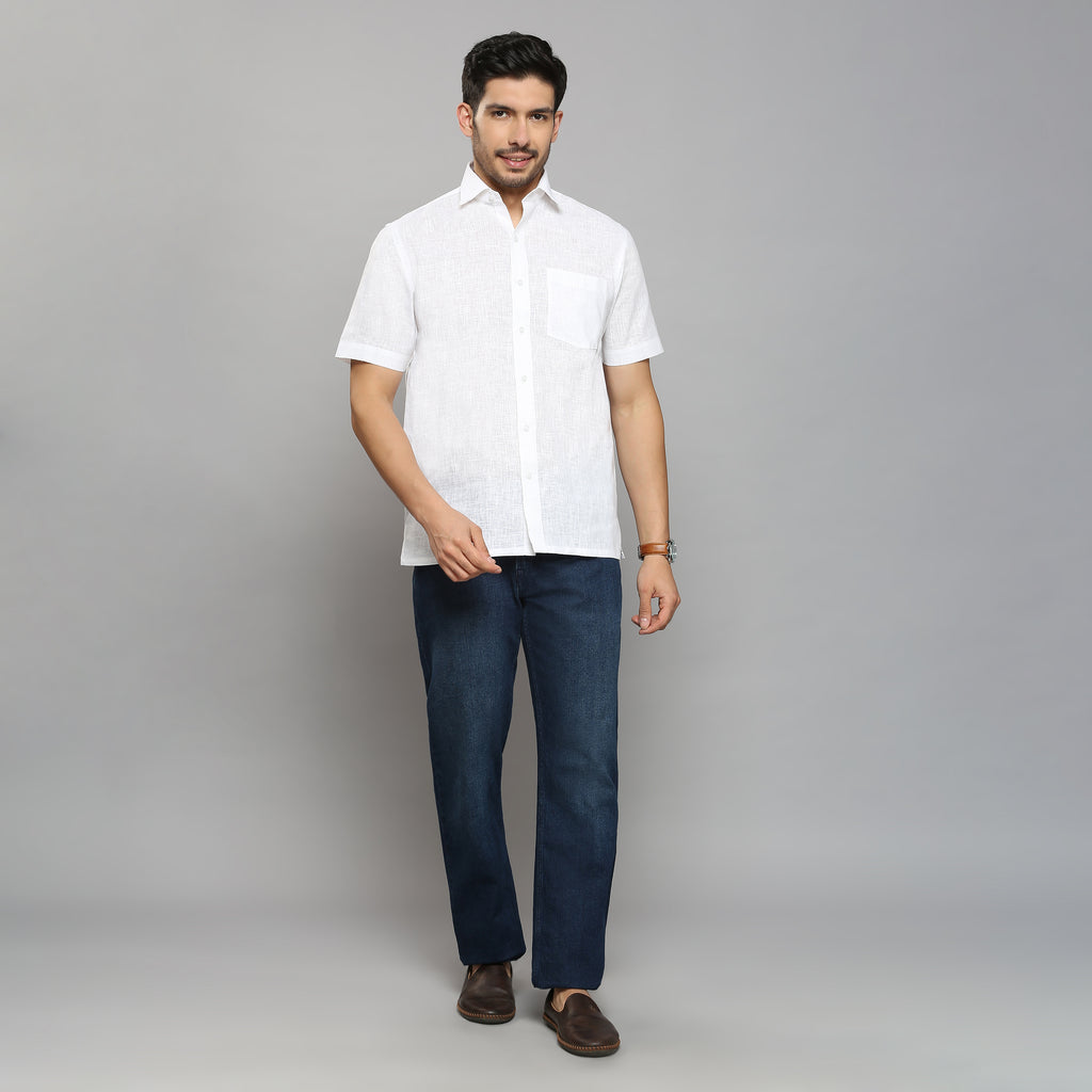 Vajra - The Linen-Look Supreme Stiff Shirt (Half Sleeve) - Extreme Structure