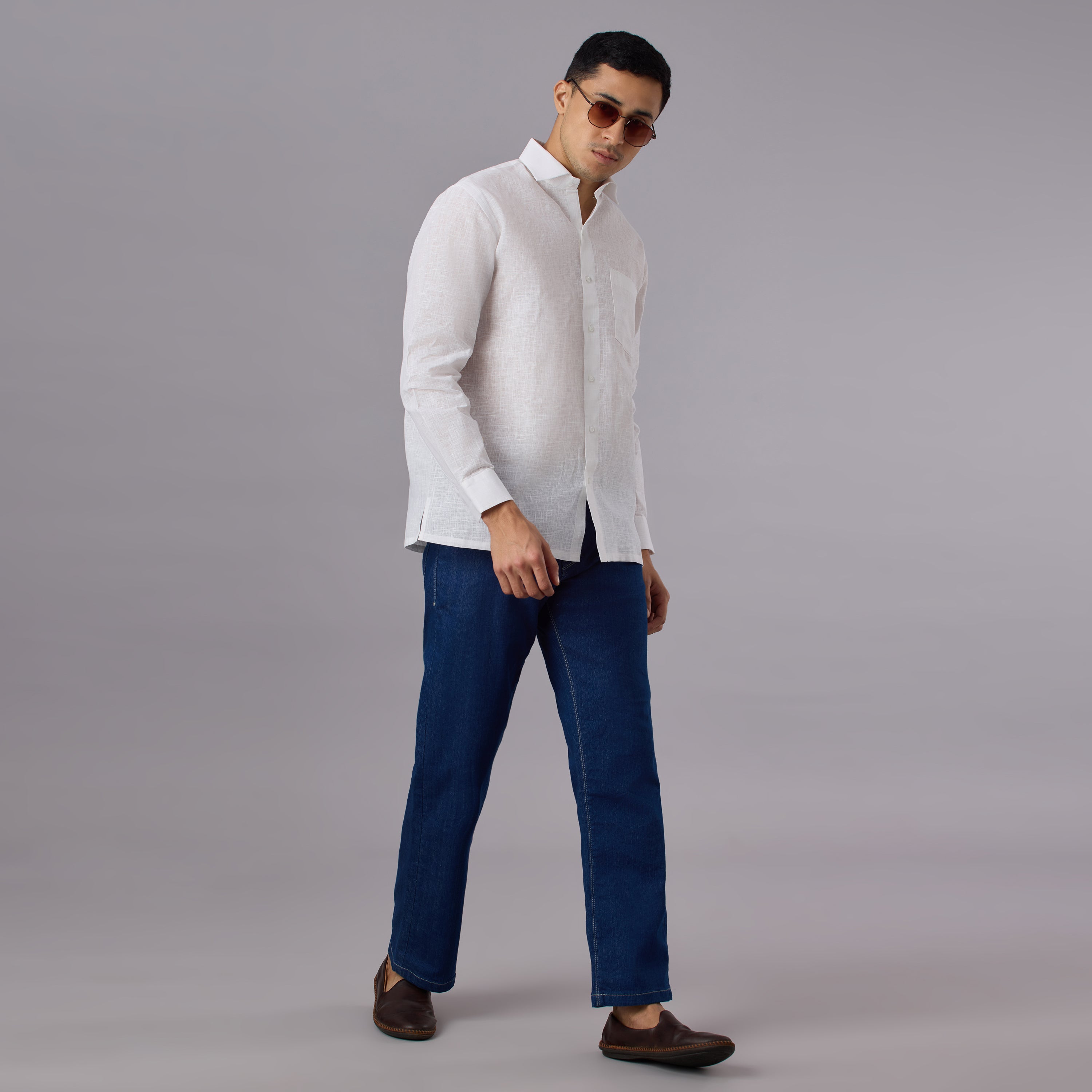 Vajra - The Linen-Look Supreme Stiff Shirt (Full Sleeve) - Extreme Structure