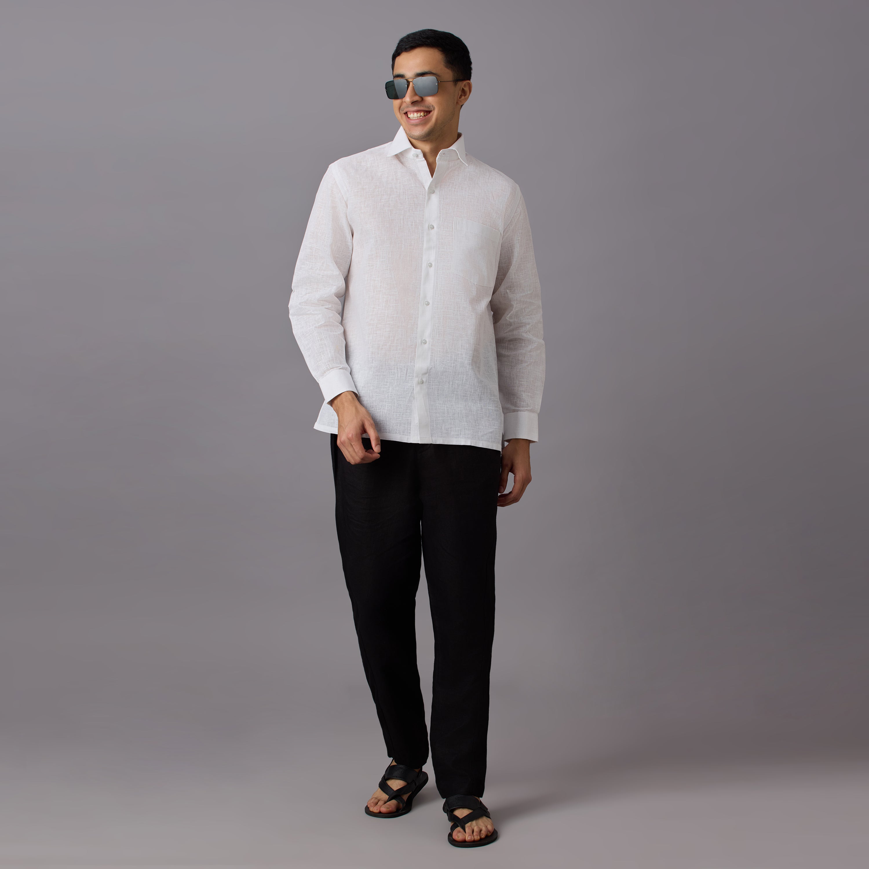 Vajra - The Linen-Look Supreme Stiff Shirt (Full Sleeve) - Extreme Structure