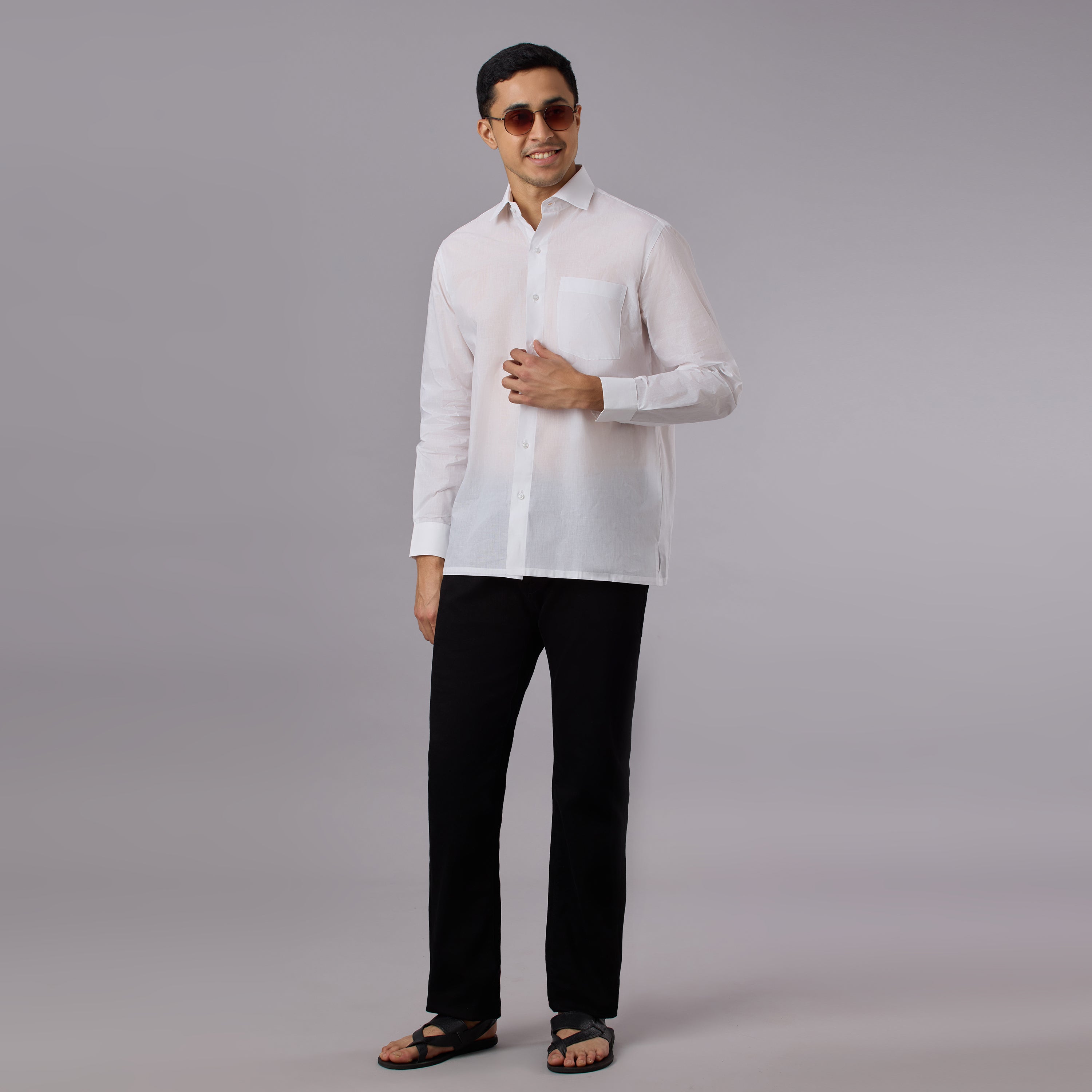 Prakhar - Premium Opaque Starch White Shirt (Full Sleeve) - Extra Crisp Weave