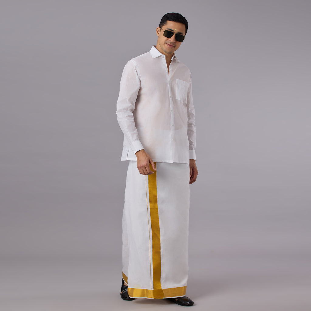 Prakhar - Premium Opaque Starch White Shirt (Half Sleeve) - Extra Crisp Weave