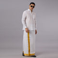 Prakhar - Premium Opaque Starch White Shirt (Half Sleeve) - Extra Crisp Weave