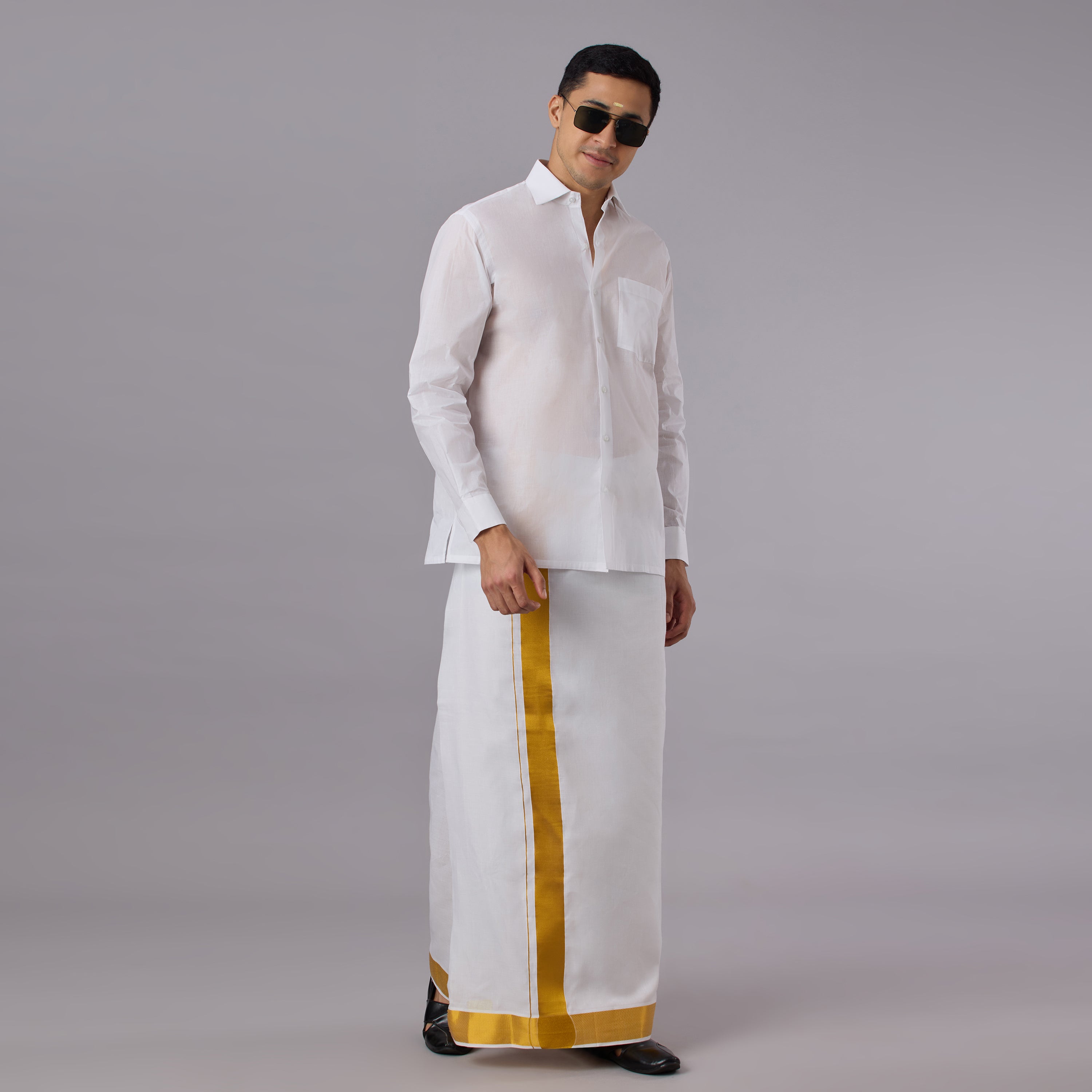 Prakhar - Premium Opaque Starch White Shirt (Half Sleeve) - Extra Crisp Weave