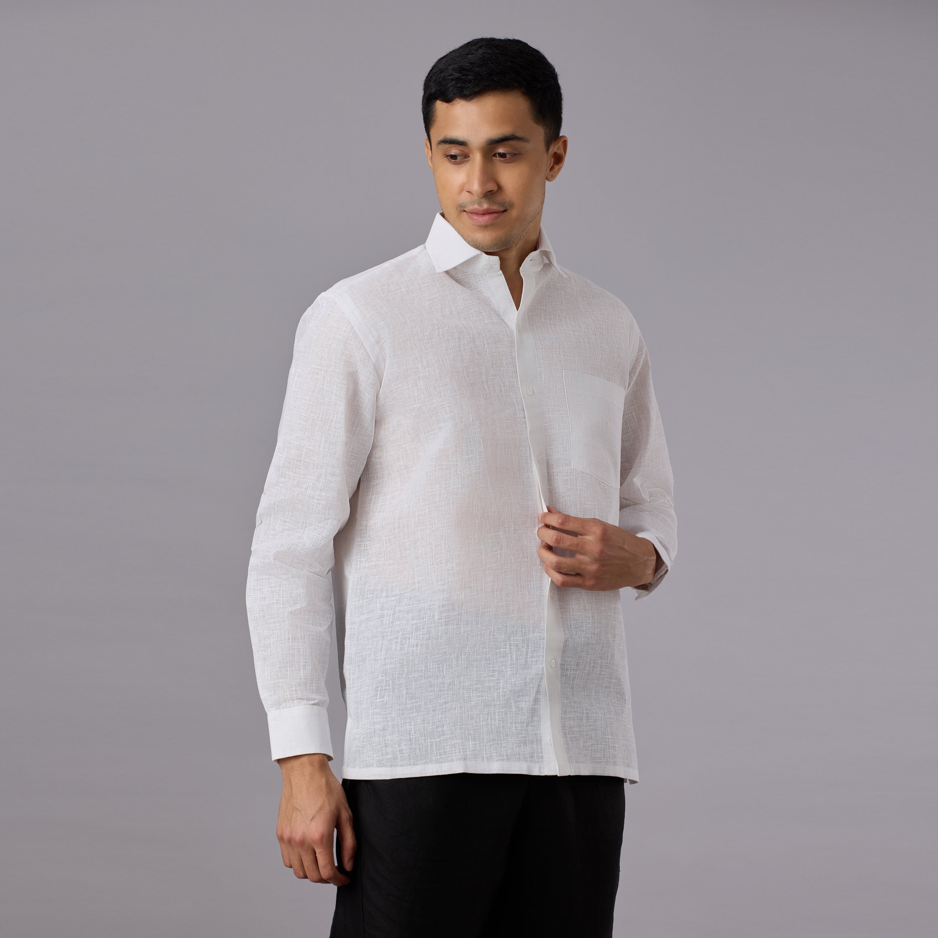 Vajra - The Linen-Look Supreme Stiff Shirt (Full Sleeve) - Extreme Structure