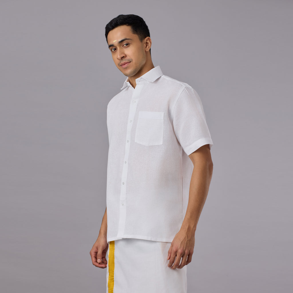 Tantubandh - Artisan Khadi Look Stiff Shirt (Half Sleeve) - Thick Handloom Texture
