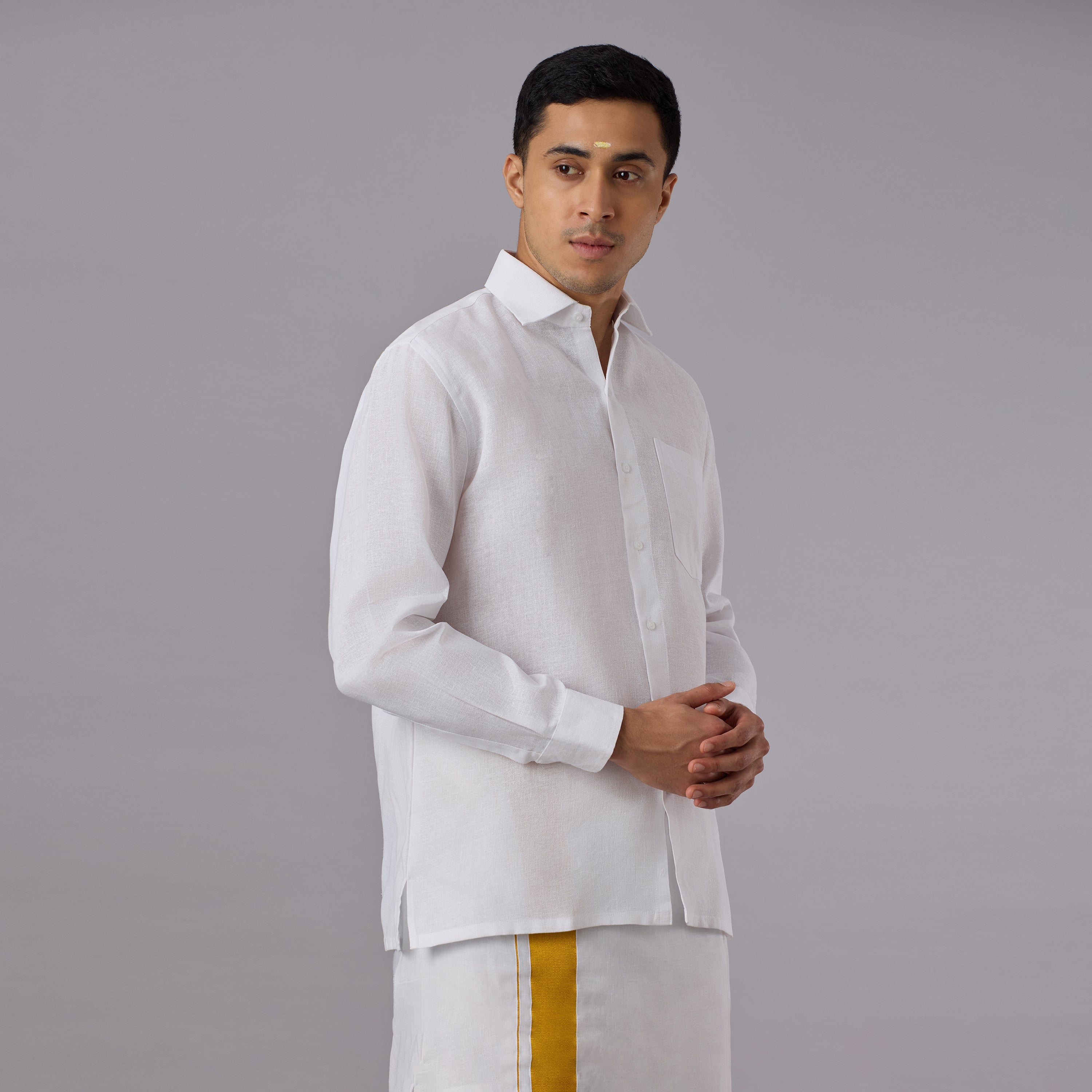 Tantubandh - Artisan Khadi Look Stiff Shirt (Full Sleeve) - Thick Handloom Texture